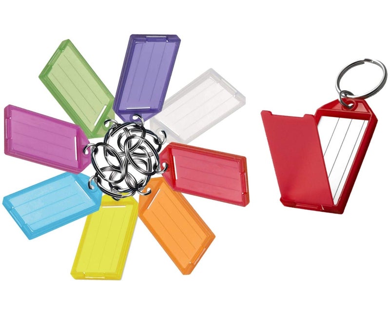 Lucky Line Key Tag with Flap, Split Ring & Paper Insert for Labeling, Key Organization & Identification, Assorted Colors, 25 Pack (6050025) - Image 1
